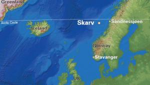 PGNiG SA rozpoczęło wydobycie złoża Skarv na Norweskim Szelfie Kontynentalnym - mapa