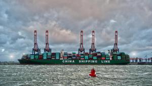 CSCL Globe - rozładunek w Rotterdamie
