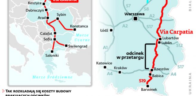 Planowane Via Carpatia i Via Baltica połączą trzy morza